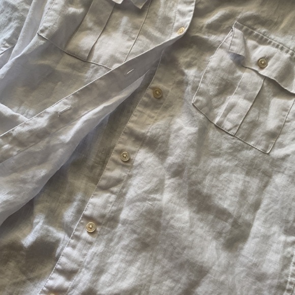 Tommy Bahama Women’s Linen White Button Down Shirt size XS‎ Lagenlook Summer - Picture 6 of 10